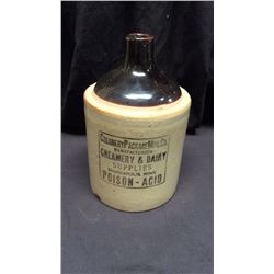 Poison Acid Crock Jug Creamery Package MFG. Co. manufacturers Creamery & Dairy supplies Minneapolis,