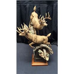 Natures Gallery By Danny Edwards Signed and numbered resin statue of two white  tail deer No. 168/25