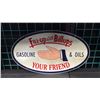 Image 1 : Fill-up With Billups Porcelain Sign Fill-up with Billups gasoline & oils Your  friend 28 in wide, 16