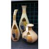 Image 1 : 3pc Pottery Vase Set