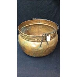 Large Copper Pot With Handle 20"w x 13"t