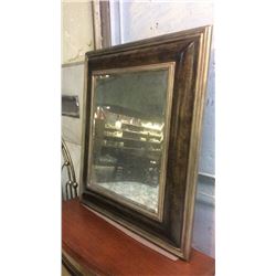 Large Antiqued Beveled Mirror In Hand Painted Frame.  European Crossroads by John Richard 35.5 w x 3