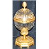 Image 1 : Crystal And Hand Chased Dore' Bronze Caviar Server Beautiful Cut Crystal And Hand Chased Doré  Bronz