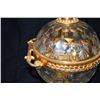 Image 5 : Crystal And Hand Chased Dore' Bronze Caviar Server Beautiful Cut Crystal And Hand Chased Doré  Bronz