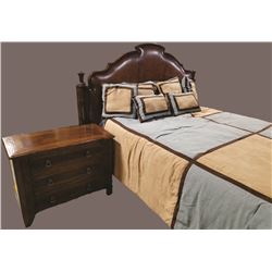 Century Furniture Queen Bedroom Set Century Leather Back Headboard, 3 Drawer  Century Night Stand, N