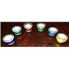 Image 1 : Guilloche Enamel Set 6 Salt Dips David-anderson Norway Circa 1925-1930