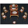 Image 1 : Miniature Bronze And Enamel Parlor Set The Parlor Set Is A True Masterpiece Being  Cast Using The Lo