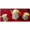 Image 1 : Dresden Tea Set Tea Pot, Sugar, And Creamer