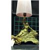 Image 1 : Spelter Art Nouveaufigural Lamp With Pink Shade