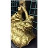 Image 2 : Spelter Art Nouveaufigural Lamp With Pink Shade