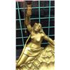 Image 3 : Spelter Art Nouveaufigural Lamp With Pink Shade