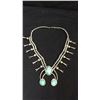 Image 1 : Turquoise And Silver Squash Blossom Necklace