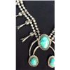 Image 2 : Turquoise And Silver Squash Blossom Necklace