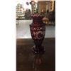 Image 1 : Ruby Cut Back To Clear Vase 12 in tall