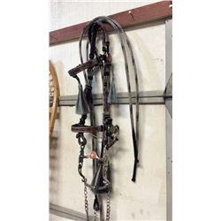 Montana Prison Made Horse Hair Bridle Includes Silver Bit with rein chains. 4  Bridle Rosettes