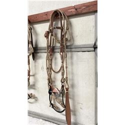 Leather & Rawhide Bridle With Crockett Style Bit