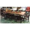 Image 1 : Slab Wood Table. Table Only 104''l X 48''w At The Biggest Points. Mounted  On 2 Slab Wood Pedestals.