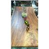Image 2 : Slab Wood Table. Table Only 104''l X 48''w At The Biggest Points. Mounted  On 2 Slab Wood Pedestals.
