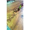 Image 4 : Slab Wood Table. Table Only 104''l X 48''w At The Biggest Points. Mounted  On 2 Slab Wood Pedestals.