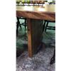 Image 6 : Slab Wood Table. Table Only 104''l X 48''w At The Biggest Points. Mounted  On 2 Slab Wood Pedestals.