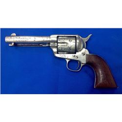 Colt Frontier Six Shooter Revolver Etched Panel On Barrel Nickel Finish Cal.44-40 Date 1882 Serial #