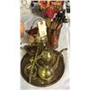 Image 1 : Brass Serving Set & 2 Copper Pitchers