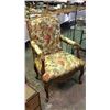 Image 1 : Large Carved & Upholstered Fire Side Arm Chair