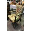 Image 2 : Large Carved & Upholstered Fire Side Arm Chair
