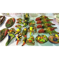 Ceramic Hand Painted Parrot Collection 22pc