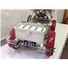 Image 2 : 1930's Buick Pedal Car with Spring Suspension Enamel Radiator Emblem & Radiator Cap. Broken  wing on