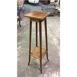 Tall Pedestal with Brass Trim & Rotating Top 44''Tall 11'' x 11'' Top