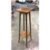 Image 1 : Tall Pedestal with Brass Trim & Rotating Top 44''Tall 11'' x 11'' Top