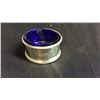 Image 14 : Collection of 13 Unique Salt Dips with Cobalt Blue Inserts. Many have proof marks and  marked sterli