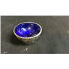 Image 2 : Collection of 13 Unique Salt Dips with Cobalt Blue Inserts. Many have proof marks and  marked sterli