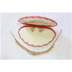 VINTAGE RHINESTONE NECKLACE AND EARRINGS