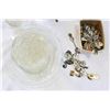 Image 2 : LOT OF CRYSTAL SERVING PIECES AND LANTERN AND SILVE TEAPOT AND SPOONS
