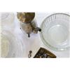 Image 3 : LOT OF CRYSTAL SERVING PIECES AND LANTERN AND SILVE TEAPOT AND SPOONS