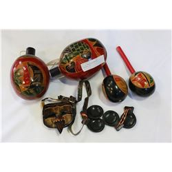 LOT OF MARRACAS DANCING CLACKERS ETC