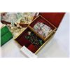Image 4 : LOT OF COSTUME JEWELLRY AND RED AND GOLD BOX WITH CONTENTS