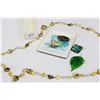 Image 1 : MURANO ART GLASS PENDANTS AND LONG SHELL NECKLACE