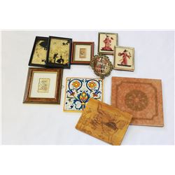 LOT OF SMALL MINIATURE PICTURES AND SILHOUETTES