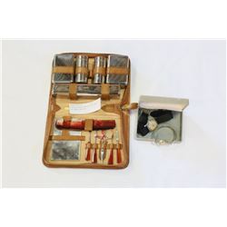 ANTIQUE MENS SHAVING KIT AND TWO MENS WATCHES