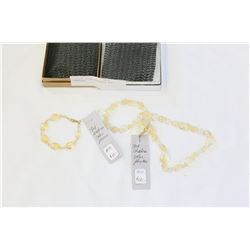 CITRINE STONE NECKLACE AND BRACELET