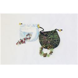 TWO CULTURED PEARL MULTI COLORED BRACELETS
