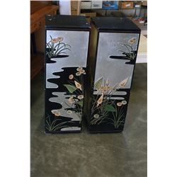 PAIR OF EASTERN LACQUERED PLANT PEDESTLES