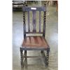 Image 1 : BARLEY TWIST LEATHER SEAT CHAIR