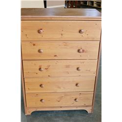 PINE 5-DRAWER HIGHBOY DRESSER