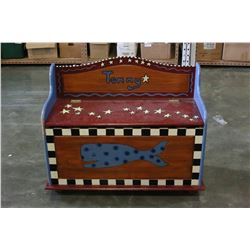 HAND PAINTED STORAGE BENCH