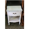Image 1 : WHITE 1-DRAWER GLASSTOP ENDTABLE