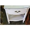 Image 3 : WHITE 1-DRAWER GLASSTOP ENDTABLE